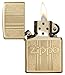Zippo and Pattern Design High Polish Brass Pocket Lighter, One Size