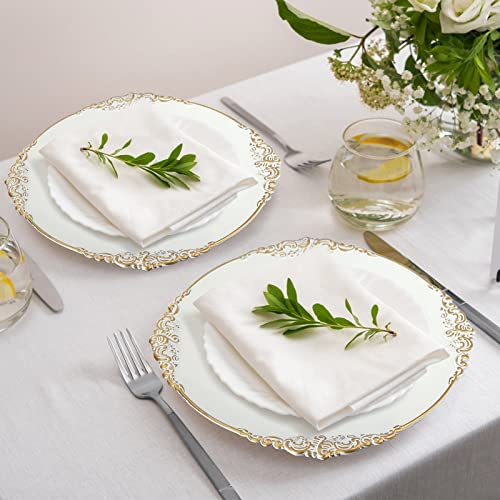 Okllen O-ROUNDCHARGERPLATES-12PC-BW 12 Pack Plastic Round Charger Plates thumb #8