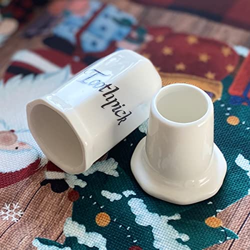Tsoncr Toothpick Holder, Toothpick Dispenser With Lid, Ceramic Tooth Pick Holder, Toothpicks Container Case Cute Toothpick Organizer For Home, Kitchen, Restaurant (White) #TOP4