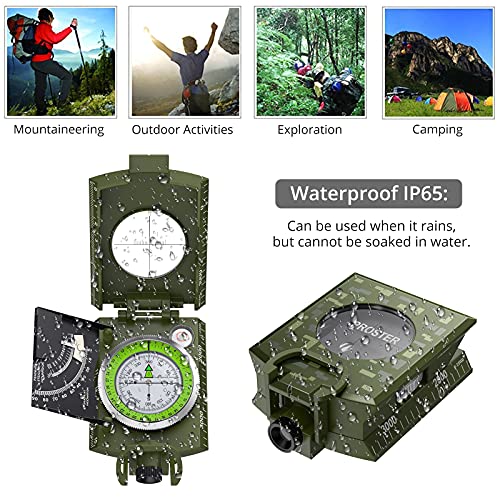 image for Proster IP65 Hiking Compass Waterproof Compass - Metal Compass Camping