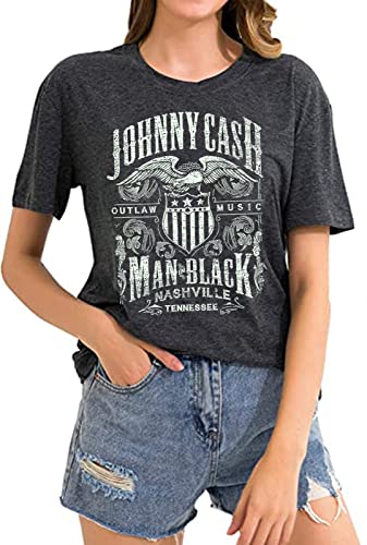 Cash Graphic Shirt Tees Women Vintage Country Music T-Shirt Casual Band Music Lovers Top Tee4