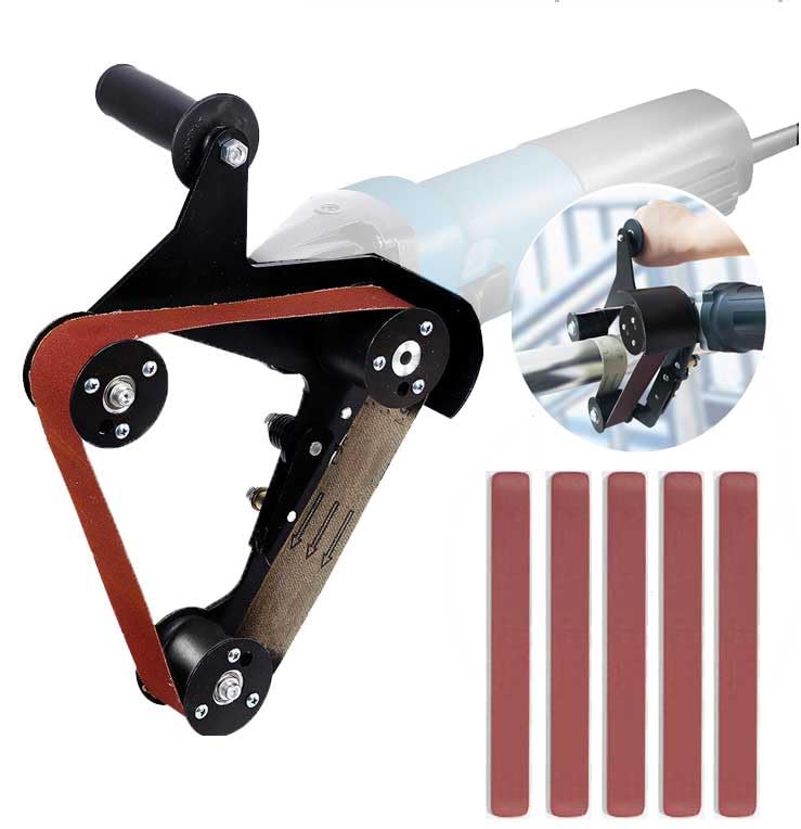 Belt Sander Adapter for Angle Grinder, 5/8-11 UNC Thread, 1.68" Max. Shield Mount, Professional Pipe Tube Sander Tool for Woodworking Metalworking