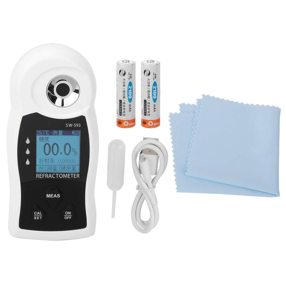 SW-593 - Sacarímetro USB portátil digital sacarímetro de dulzura medidor refractómetro para medir el contenido de azúcar en miel de frutas para azúcar de arce
