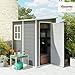 Outsunny Gerätehaus 1,54m³, Gartenhaus mit Pultdach, Boden 122 x 149 x 192/177 cm, wetterfest Geräteschuppen mit Abschließbar Tür, Fenster, Gartenschrank aus Kunststoff, für Hinterhof, Garten, Grau