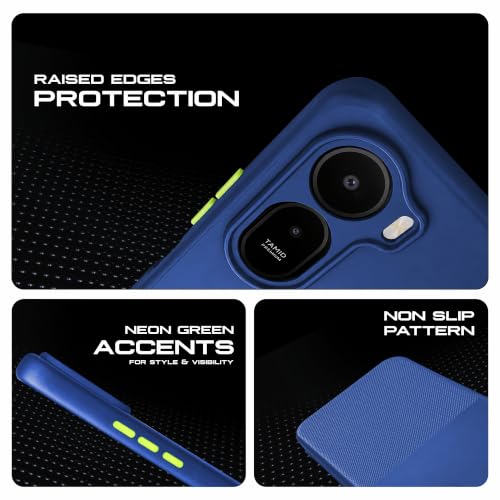 Image of AIBEX Premium Back Cover Case Compatible for Redmi A7 Pro 5G / A7 Pro 4G / Poco C85X 5G|Scratch & Drop Tested Shockproof Matte Texture Case Soft Microfibre Lining Slim Fit Cover Anti-Scratch - Blue