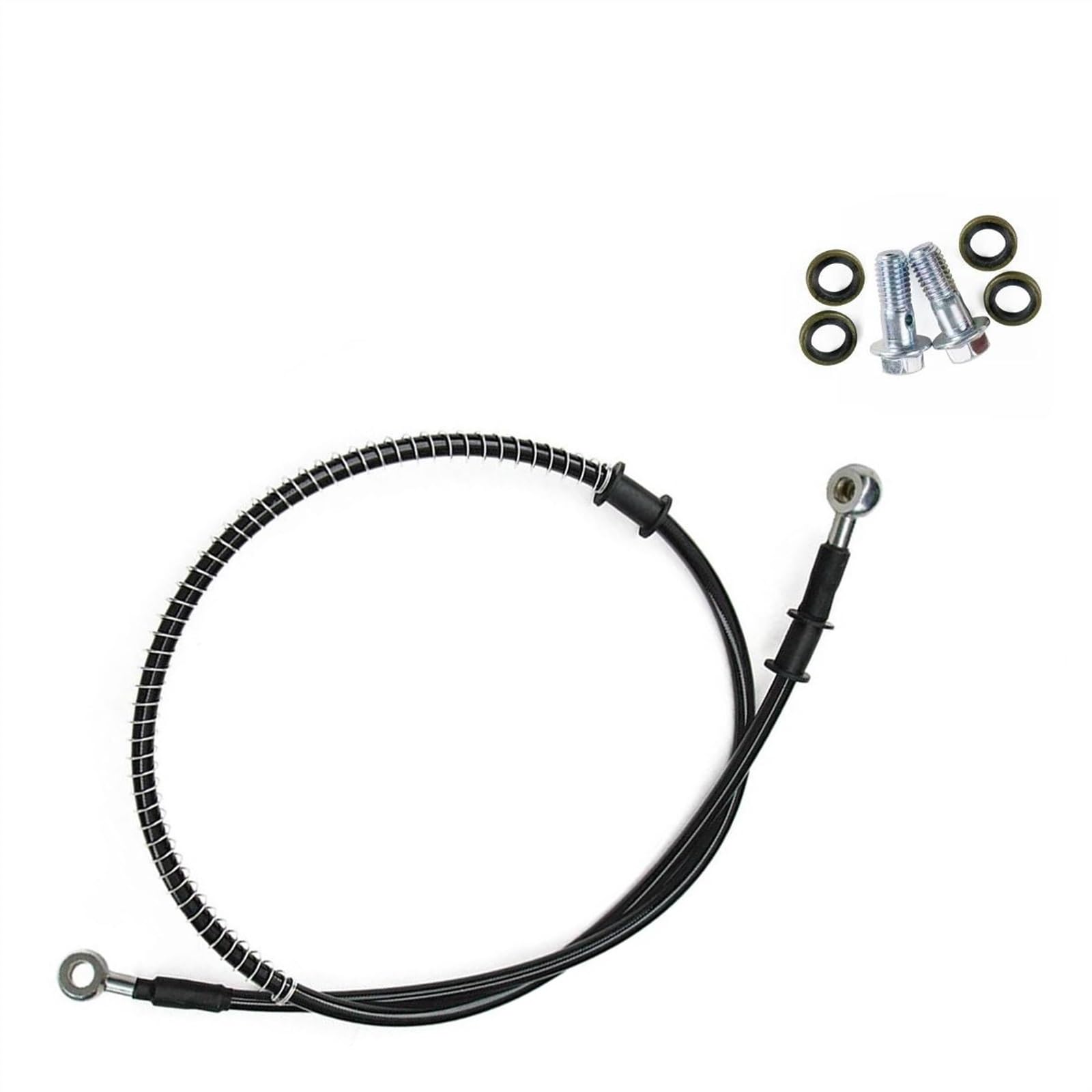 Ksxzw One Color Motorbike Part 400Mm/40Cm-2300Mm/230Cm M8 28°-28° Motorcycle Braided Steel Hydraulic Brake Line Clutch Oil Hose Tube Pipe(2000Mm)
