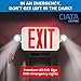 Ciata Lighting All LED Decorative Red Exit Sign & Emergency Light Combo with Battery Backup
