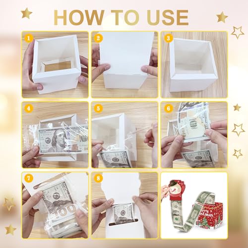 Christmas Party Surprise Gifts, Christmas Money Box for Cash Pull, Xmas Money Pull Box with Snowman Card and Transparent Bags, Xmas Cash Pull Boxes, Cash Pull Box for Kids Adults - Image 4