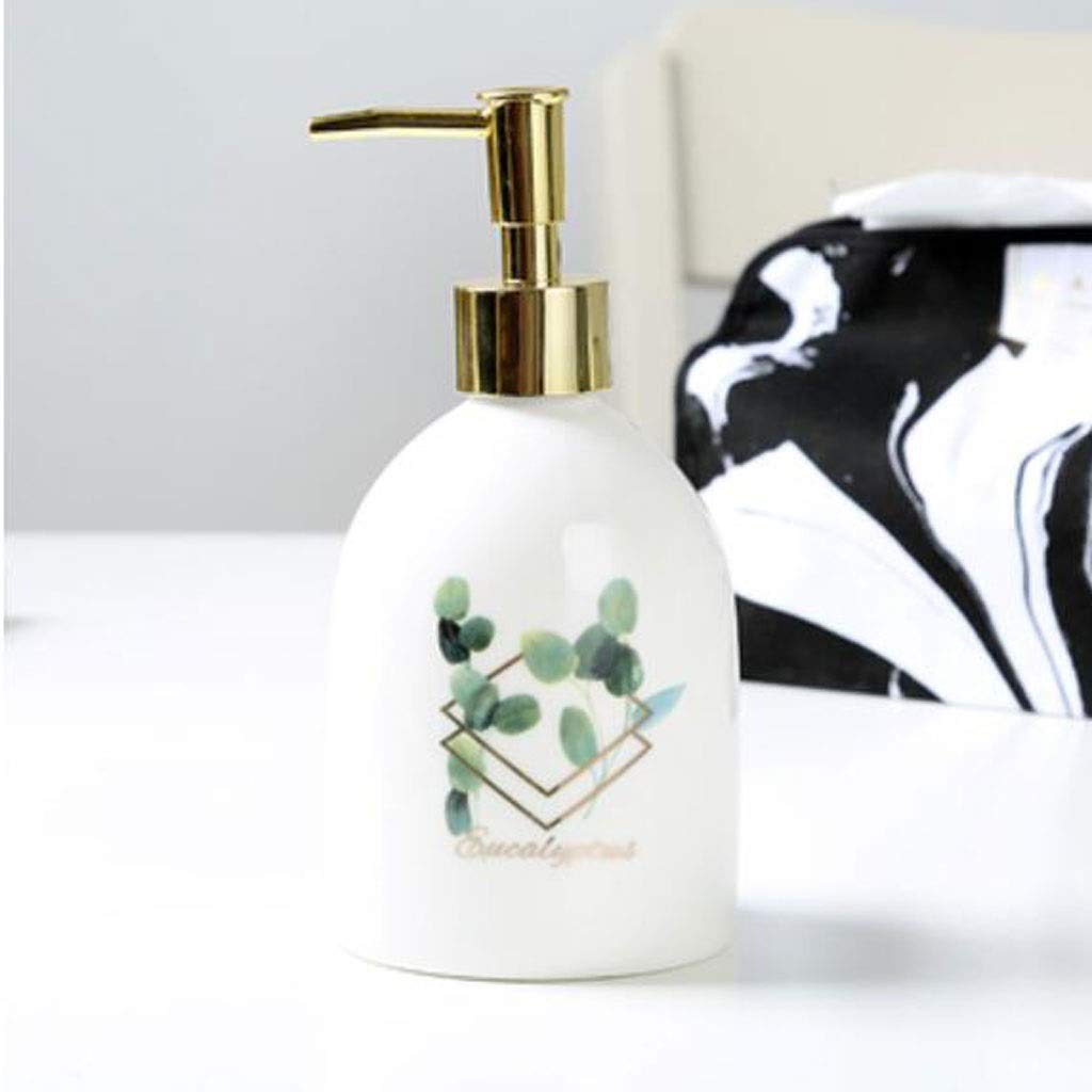 CaihongweiCeramics Creative Soap Dispenser with Pump Hand Sanitizer Bottle Lotion Jar Liquid Bottle Housewares for Bathroom (Color : D)