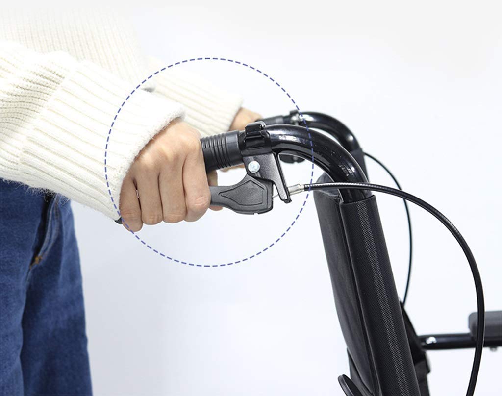 Silla de Ruedas Manual Scooter de Mano Pararsonas Mayores Discapacitadas Viaje Ultraligero Plegable Ligero Portátil No Inflable Neumáticos Sólidos de Freno Doble, Seguro Y Cómodo