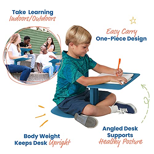 Image of ECR4Kids The Surf Portable Lap Desk, Flexible Seating, Peacock Blue, 10-Pack