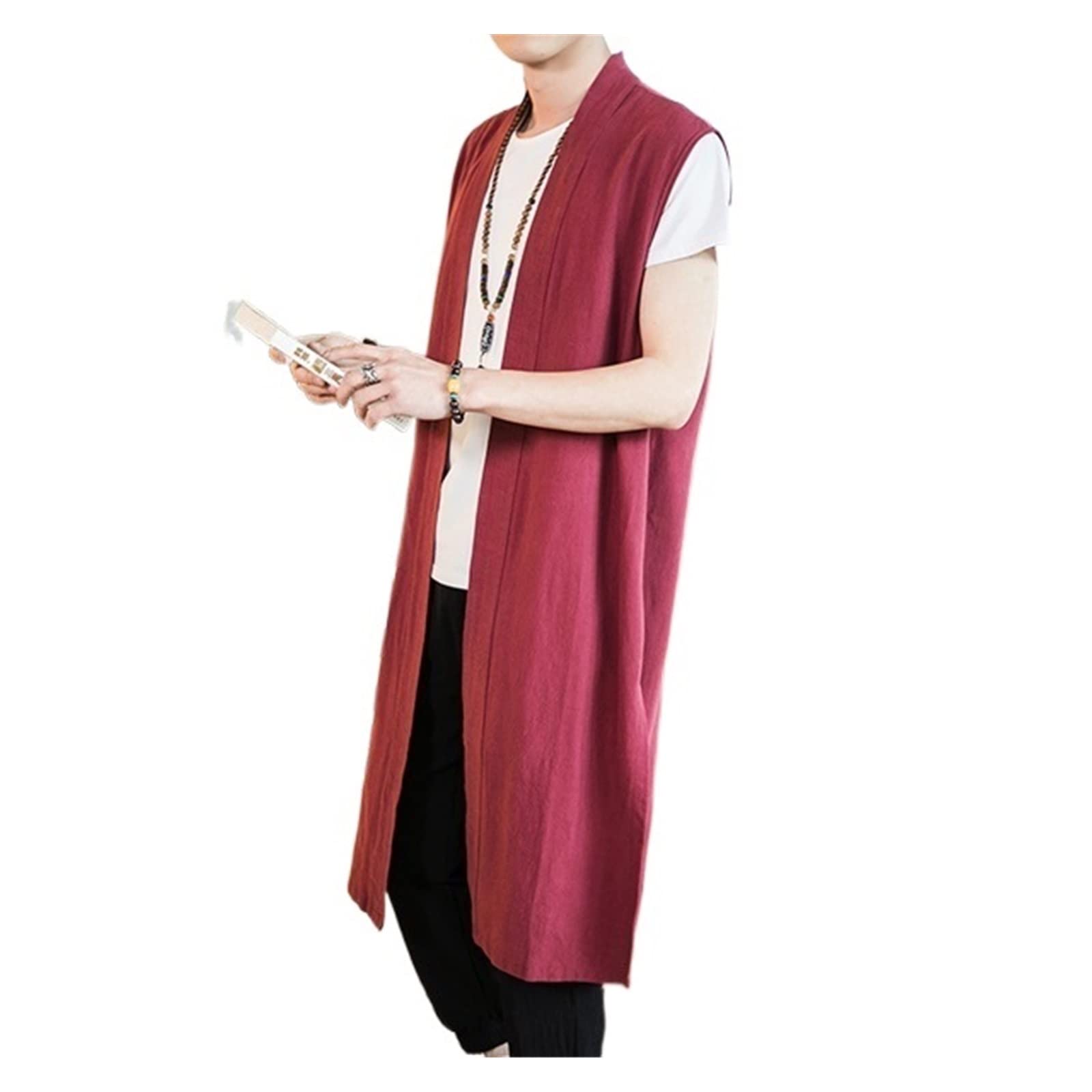 Amazon.co.jp: メンズロングベストカジュアルノースリーブ