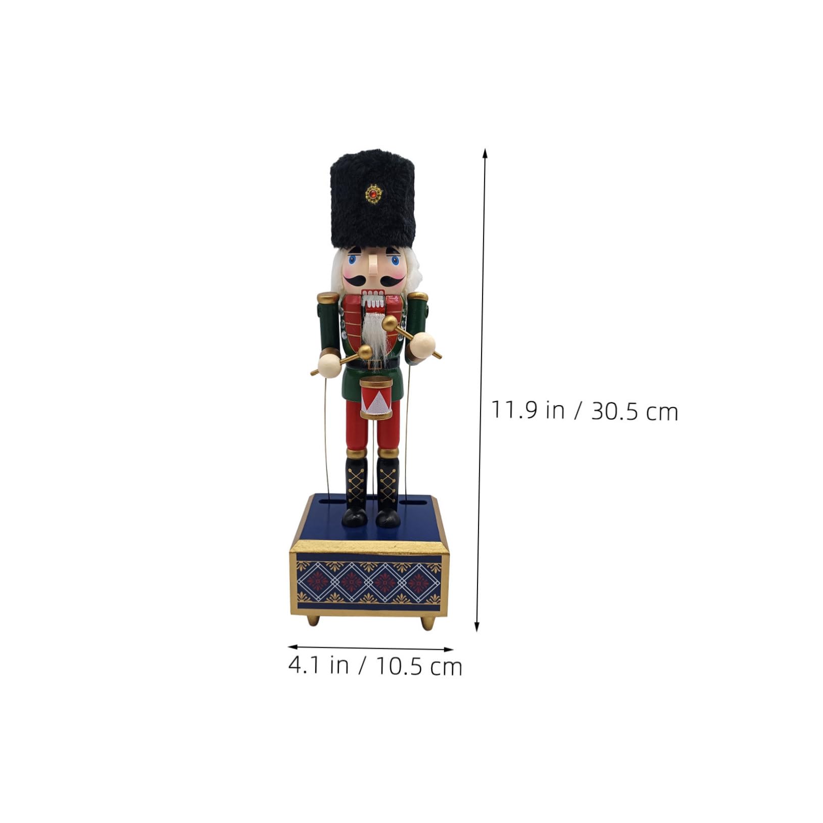 TOPBATHY Carillon Musicale in Legno con Figurina di Soldato, Design Classico Handmade, 30,5 Cm, Facile da Usare senza Spigoli, Decorazione Natalizia per Natale