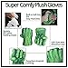 AOTLEANNO Plush Hands Fists Costume with Green Cape and Eye-Mask – Complete Set of Punching Gloves Accessories for Kids – Comfortable and Non-
