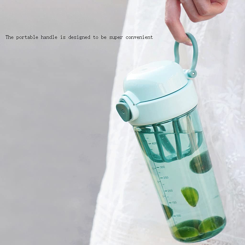 Exterior Botella de Agua con lógico de Capacidad Tritan no Contiene Bpa Entusiastas al Aire Libre de Fitness Jarra de Agua a Prueba de Fugas, 16.9 oz Prueba de Fugas (Color : Pink)