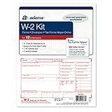 Adams W-2 Tax Forms for 2017-6-Part Form Sets for 12, W-3 Transmittal Form, 12 envelopes and Access to Adams TFH Online (TXA12617) Made in The USA