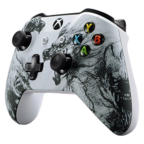 eXtremeRate Cover Copertura Frontale Joystick Custodia Anteriore DIY Ricambio per Xbox One S X Controller Model 1708(Anima del Lupo)