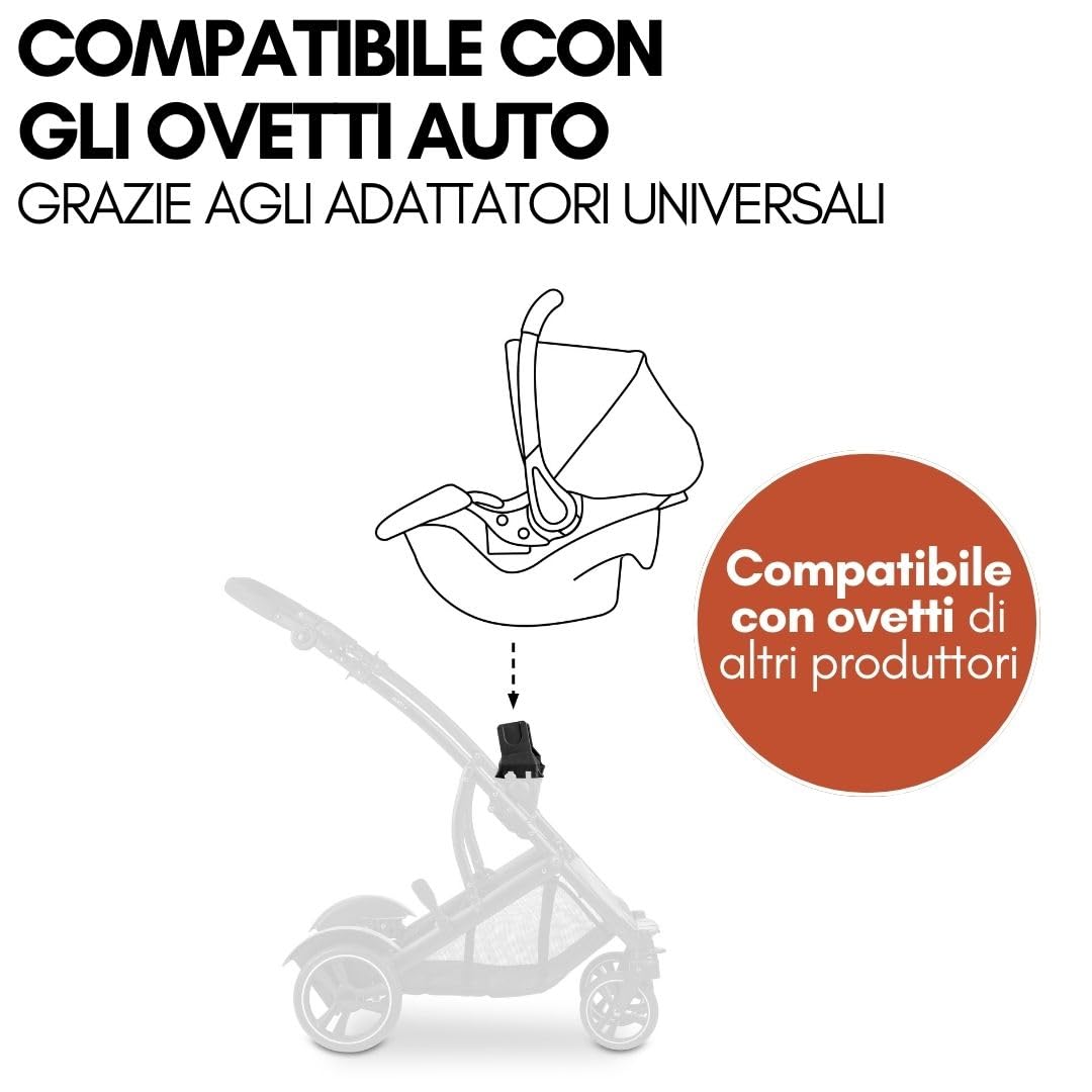 hauck Passeggino Gemellare Duett 4 - Passeggino Doppio per 2 Bambini, Fino a 36Kg, con Coprigambe e Parapioggia - Seduta Convertibile in Navicella Neonato - Nero