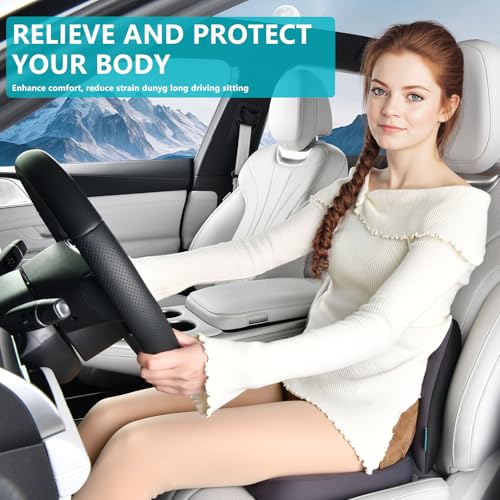Image of FLORICH Car Seat Cushion and Back Support for Office Chair Memory Foam Chair Cushions Pressure Relief Seat Pads with Gel Massage Point Lumbar Support (Grey)