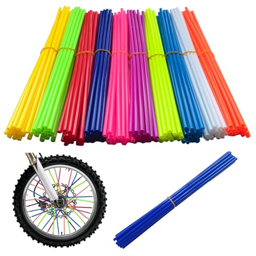 Image of 150 PCS Spoke Skins Spoke Covers 10 Colors Bicycle Spoke Covers Plastic Bike Wheels Cover Decoration Protector Rim Wraps Protector for Dirt Bike Motocross Motorcycle Bicycle Wheelchair Accessories