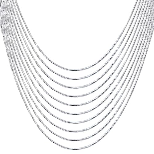 Artmavin Wholesale 10Pcs 925 Sterling Solid Silver Accessories 1MM Snake