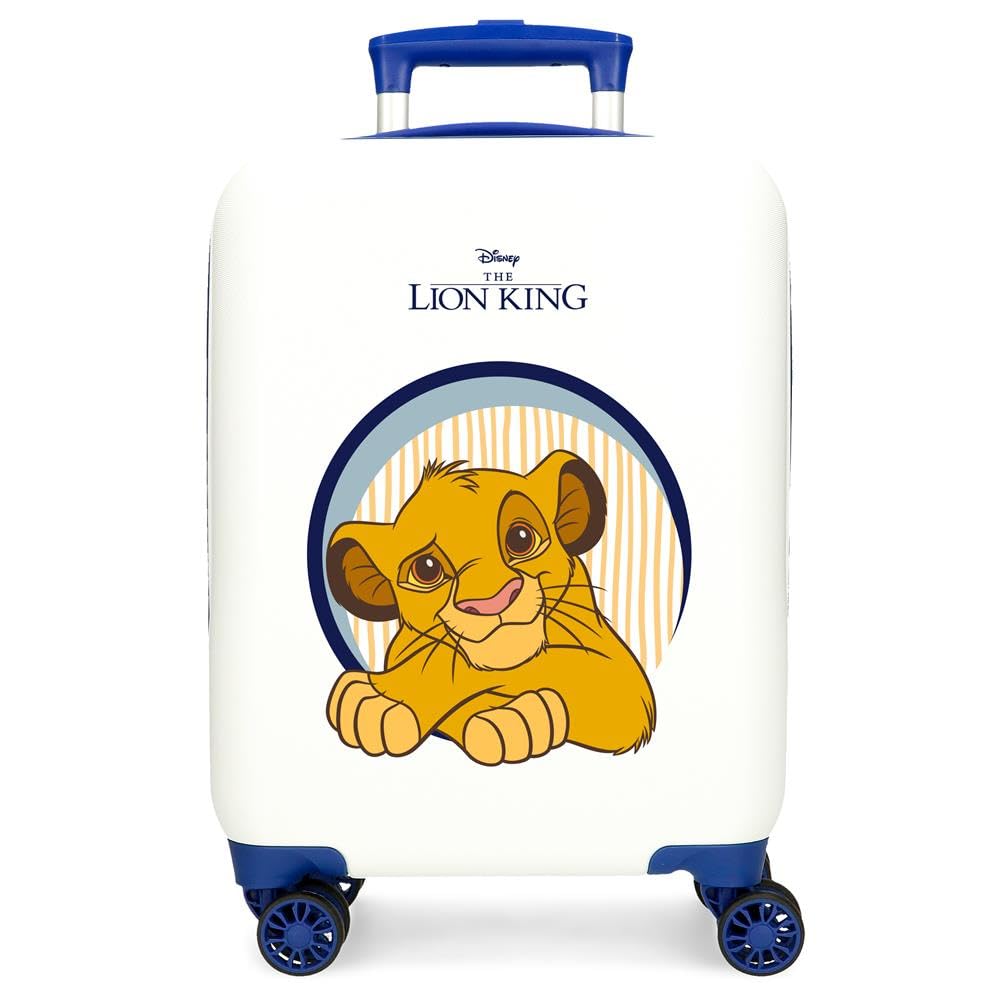 Disney Joumma Hakuna Matata Cabin Suitcase White 33 x 50 x 20 cm Rigid ABS Side Combination Lock 28.4L 2 kg 4 Double Wheels Luggage Hand Luggage, White, Cabin Suitcase