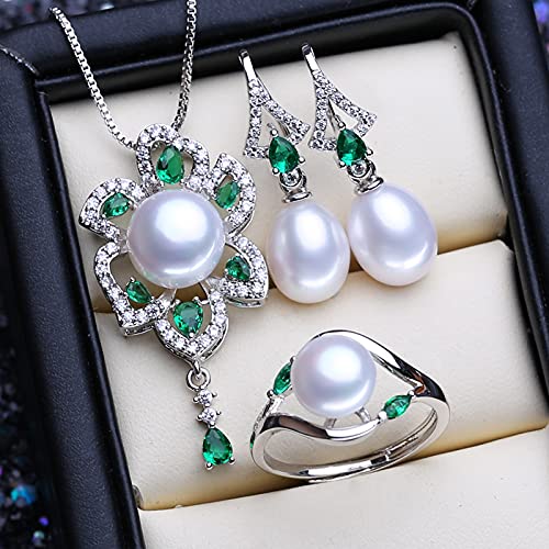 Bijoux en argent 925 femme avec colliers émeraude et perles