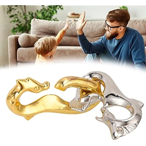 GFRGFH Intelligence Buckle Puzzle, Alloy Intelligence Buckle Puzzle Brain Teaser Toy Educational Toys for Adult Elderly(Hippocampus) (A) Cover