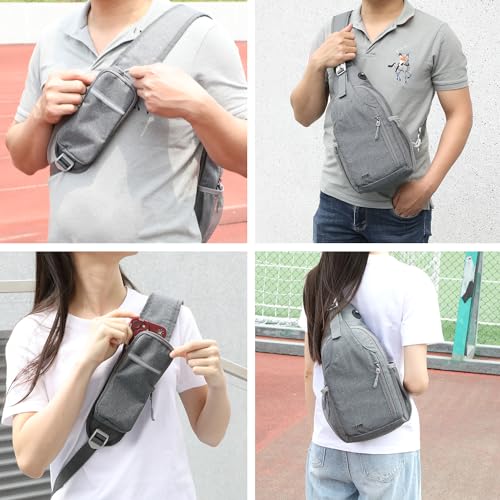 Voova Crossbody Sling Backpack for Men and Women, Grey - image 6