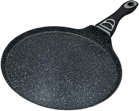 32cm Crepe Pan Non Stick Pizza Pan Granite Marble Coated Roti Dosa Tawa Pancake Pan for Gas Induction Hob