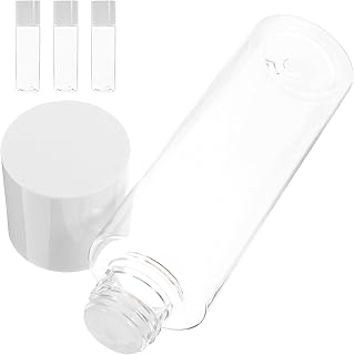 فوميز. زجاجات بلاستيكية شفافة لمستحضرات التجميل للسفر، عبوات فارغة قابلة لاعادة الملء بسعة 120 مل مع اغطية، حاويات مستحضرات تجميل صغيرة لللوشن السائل والكريم والتونر وصابون الجسم، 4 قطع