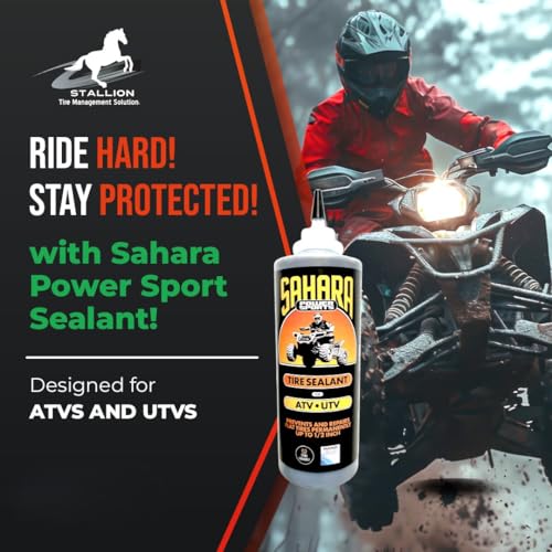 Image of Sahara Power Sport Tire and Tube Sealant Puncture Repair Sealant, Prevent and Repair, Suitable for Non-Highway Tires and Tubes, Non-Toxic, Eco-Friendly, 34oz Bottle