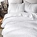 WDCOZY White Cross Stitch Queen Size Quilt Set, Striped Lightweight Soft Bedspread, Channel Farmhouse Rustic Coverlet, All Season Country Bedding, Thin Comforter
