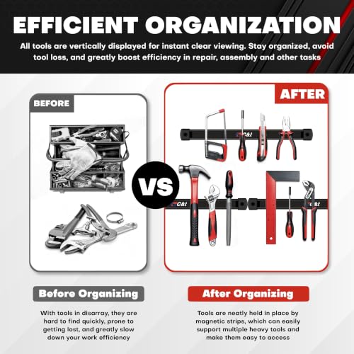 CT-2-Pack-12-Inch-Double-Sided-Magnetic-Tool-Holder-Strip-Heavy-Duty-Ultra-Strong-Wall-Mount-Magnetic-Tool-Bar-Tool-Storage-Organizer-for-Garage-Workshop-Kitchen