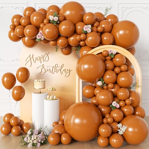 KALOR Burnt Orange Balloons 135 pcs Different Sizes 36 18 12 10 5 Inch Latex Balloons Matte Arch Kit Garland for Birthday Graduation Baby Shower Anniversary Wedding Party Decorations