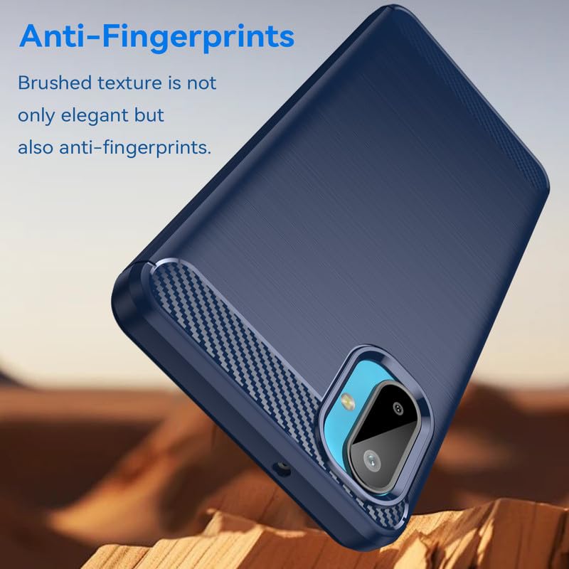 Image of Hybrid Carbon Fiber Back Case for Samsung Galaxy F06 5G / M06 5G (Blue)