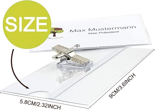 Miniatura 5 de Enenes Soporte horizontal para tarjetas de identificación con clip, estilo de alfiler, 50 unidades, con insertos, tamaño de tarjeta de 3.38 x 2