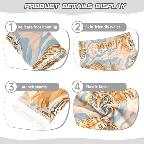 Tiger Texture Girls Leggings Athletic Pants Tights Stretch Bottom3