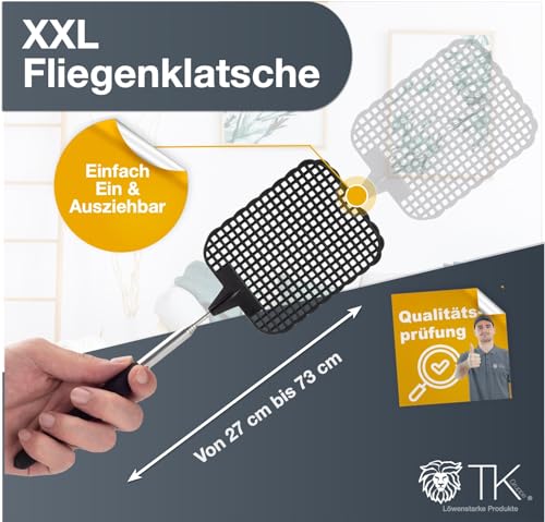 6er Set XXL 75 cm Insektenklatsche Fliegenklatsche ausziehbar Teleskop Klatsche Fliegenfänger Insektenfänger Fliegenschutz vor Insekten, Fliegen, Mücken, Wespen