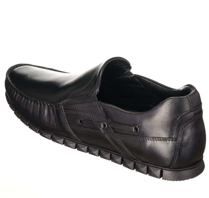 DALGALA Men's Black Big Size Handmade Leather Penny Loafers Casual Shoes Driving Loafers Slip On Shoes3