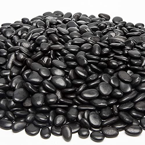 Image of Black Small Decorative Pebbles - 2LB Gravel River Rock,Natural Polished Decorative Stones 3 /8 inch Gravel Size,Pebbles Gravel for Bamboo Plants,Succulent,Home Decor,Landscaping,Vase Fillers and More.