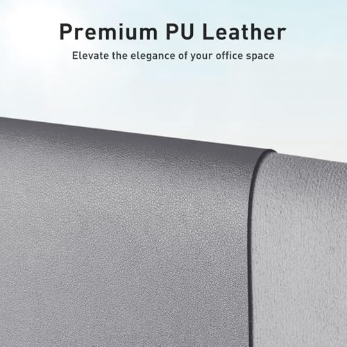 Image of Leather Desk Pad Protector, Mouse Pad, Office Mat, Non-Slip PU Leather Blotter, Laptop Pad, Waterproof Writing Pad for Office and Home (31.5 inch x 15.7 inch, Light Grey)