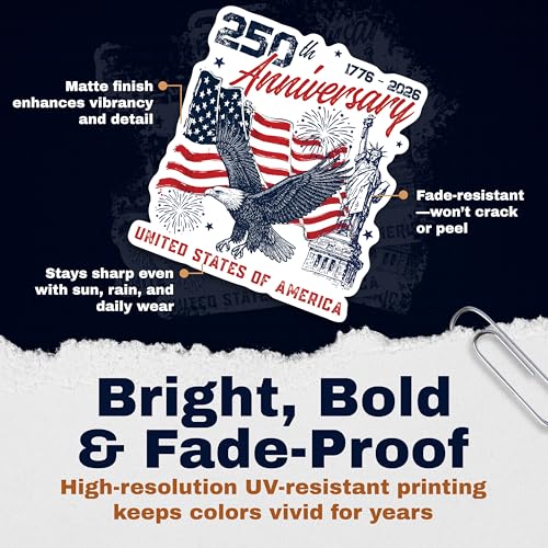 2 Pack Imanes Decorativos Eagle USA 250 Años 5" miniatura 6