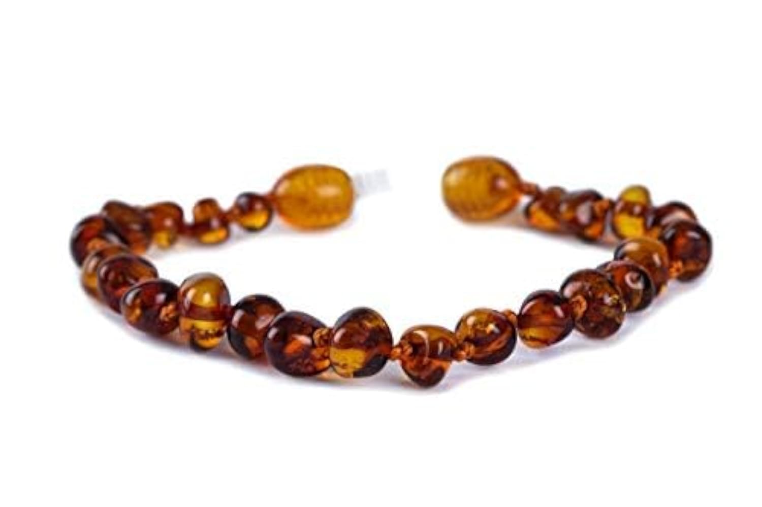 Coloured Bracelet/Anklet - Premium Amber Bracelet - Handcrafted with 100% Baltic Amber - Fitted with a Safety Screw Clasp - Knotted to Prevent Scattering