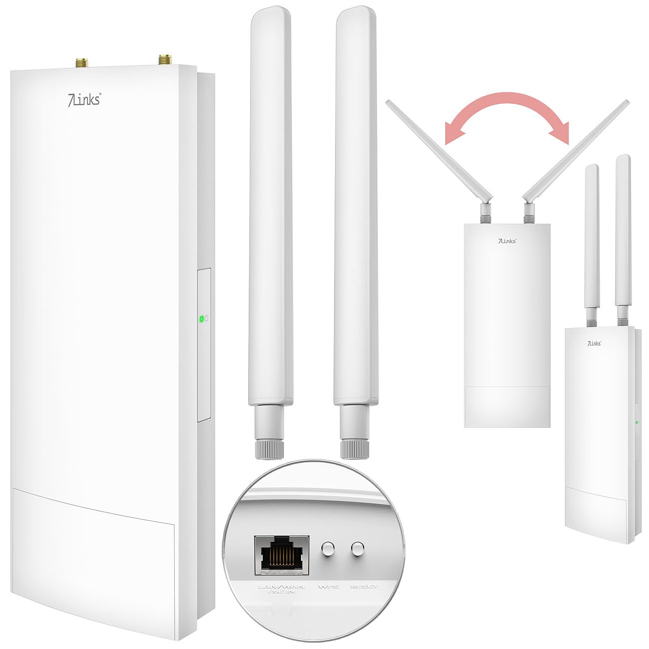 7links WLAN Repeater Outdoor: Outdoor-WiFi-6-Repeater, bis 3.000 Mbit/s, Dual-Band, 10 dBi, IP65 (Access Point, WLAN Verstärker, außen)