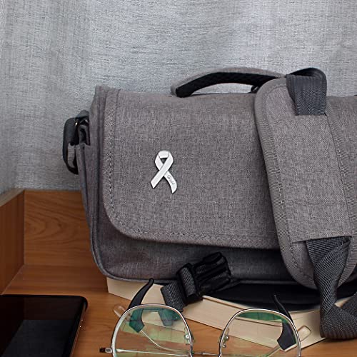 Lung Cancer Pin, White Ribbon Pin3