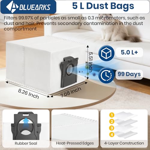 Image of 24 Pack D20 Pro Plus Accessories Kit,Only Compatible with Dreame D20 Pro Plus Robot Vacuum,2 Main Brush,4 Mop Pads,4 HEPA Filter,6 Side Brush,6 Dust Bags【Not for D20 Plus】