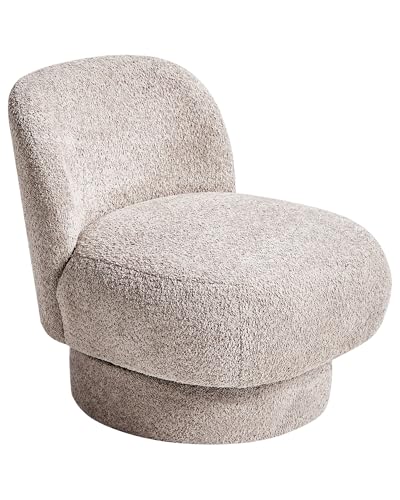 Beliani Sessel Bouclé beige Taupe ohne Armlehnen mit Drehfunktion Retro Elegant Aylo