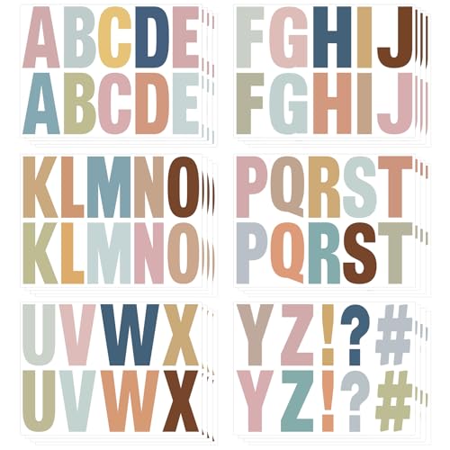 232 Pcs Large Boho Bulletin Board Letters,4 Inch Letter Stickers Self, Large Alphabet Stickers, ABC Letters for Classroom Wall Window Door Home Decor. (Boho 24 L)