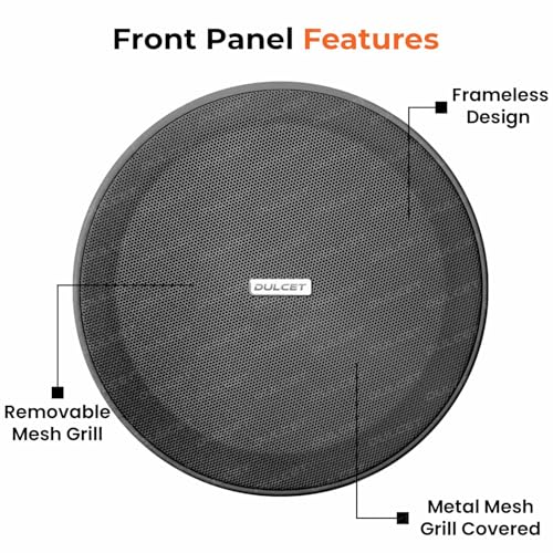 Image of DULCET DC-CS6F-PS Black 6.5 inch 10W Full Range 8 Ohms Frameless Passive Ceiling Speaker that Connects to Active Bluetooth Ceiling Speaker (Active Bluetooth Speaker to be Purchased Separately)